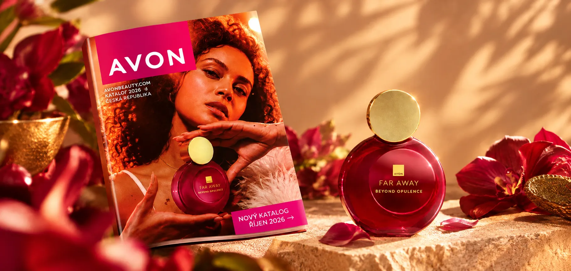 Říjnový katalog AVON s novinkami Far Away Beyond Opulence, tělovou péčí Her Wisdom a výhodnými nabídkami